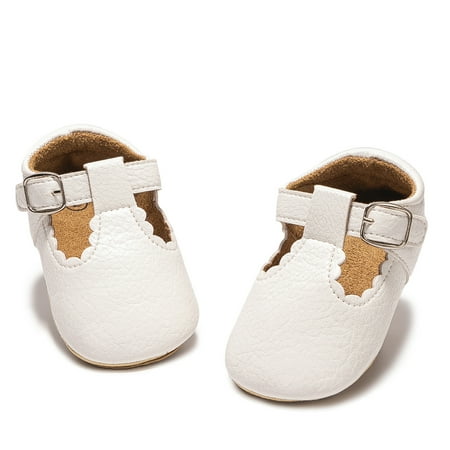 Bonario Baby Girls Dress Shoes Infant Mary Jane Bowknot Flats None-Slip Sole Princess Shoes for Newborn 3-18 Months