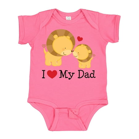 Inktastic I Heart My Dad Lion and Cub Gift Baby Boy or Baby Girl Bodysuit