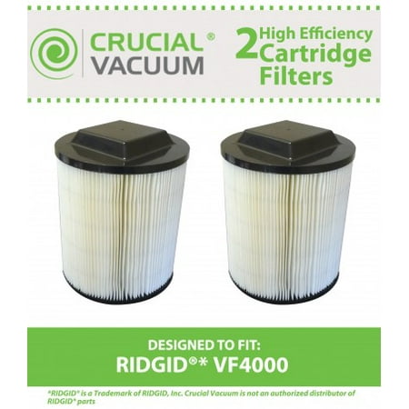 2 Crucial Vacuum Washable Wet\/Dry Filter Fits RIDGIDA VF4000, Compare to Part # 72947