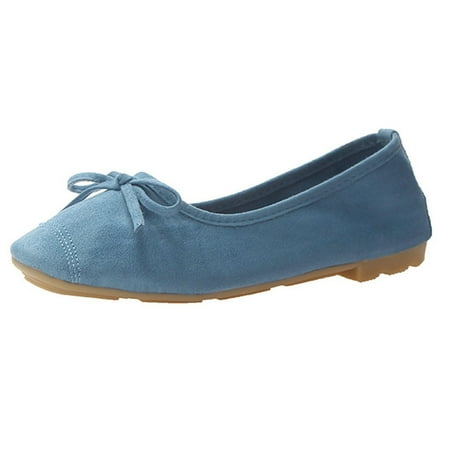Sandals For Women Casual Summer Suede Bow Shallow Mouth Soft Sole Round Toe Sandal Blue 37
Sandals For Women Casual Summer Suede Bow Shallow Mouth Soft Sole Round Toe Sandal Blue 37