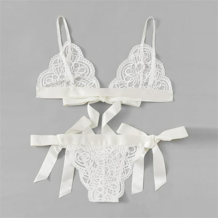 Lingerie For Women Plus Size Women Bra Underpant Scalloped Trim Tie Side Lace Set Lingerie Bow
Lingerie For Women Plus Size Women Bra Underpant Scalloped Trim Tie Side Lace Set Lingerie Bow