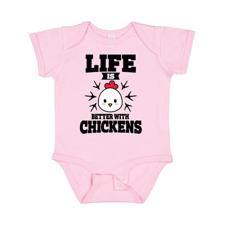 Inktastic Life is Better with Chickens Gift Baby Boy or Baby Girl Bodysuit