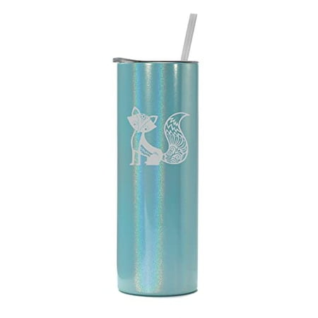 20 oz Skinny Tall Tumbler Stainless Steel Vacuum Insulated Travel Mug Cup With Straw Fancy Fox (Light Blue Iridescent Glitter)
20 oz Skinny Tall Tumbler Stainless Steel Vacuum Insulated Travel Mug Cup With Straw Fancy Fox (Light Blue Iridescent Glitter)
