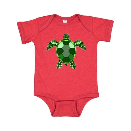 Inktastic Mosaic Green Turtle Gift Baby Boy or Baby Girl Bodysuit
