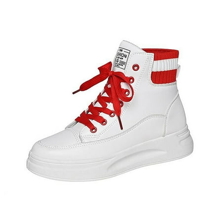 Women‘s Platform High Top Sneakers Round Toe Lace-up Colorblock Skate Shoes Casual Walking Shoes
Women‘s Platform High Top Sneakers Round Toe Lace-up Colorblock Skate Shoes Casual Walking Shoes