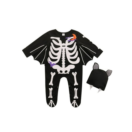 TheFound 2Pcs Infant Baby Girls Boys Halloween Outfit Skeleton Print Batwing Sleeve Footed Romper + Hat Set
TheFound 2Pcs Infant Baby Girls Boys Halloween Outfit Skeleton Print Batwing Sleeve Footed Romper + Hat Set