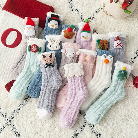 1 Pair Women Socks Lovely Thick Coral Fleece Mid-Tube Socks Keep Warm Various Styles Winter Christmas Home Floo
1 Pair Women Socks Lovely Thick Coral Fleece Mid-Tube Socks Keep Warm Various Styles Winter Christmas Home Floo