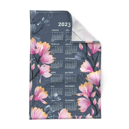 Printed Tea Towel Linen Cotton Canvas - Saucer Magnolia Pink Gray 2023 Calendar Calendar Botanical Print Decorative Kitchen Towel by Spoonflower
Printed Tea Towel Linen Cotton Canvas - Saucer Magnolia Pink Gray 2023 Calendar Calendar Botanical Print Decorative Kitchen Towel by Spoonflower