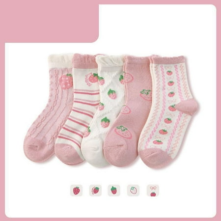 25 pairs Children Socks Autumn And Winter New Cartoon Cute Pink Strawberry Print Comfortable Warm Slip On womens socks Color random
25 pairs Children Socks Autumn And Winter New Cartoon Cute Pink Strawberry Print Comfortable Warm Slip On womens socks Color random