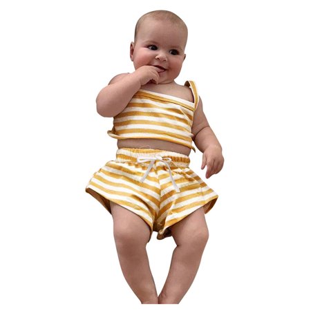 GWAABD Outfits for Toddler Girls Yellow Cotton Blend Toddler Kids Baby Girls Multicolor Striped T-Shirt Tops Shorts Set Outfits 110
GWAABD Outfits for Toddler Girls Yellow Cotton Blend Toddler Kids Baby Girls Multicolor Striped T-Shirt Tops Shorts Set Outfits 110