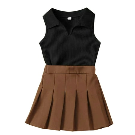 Girls with No Clothes on Kids Toddler Child Baby Girls Solid Sleeveless Ribbed Tops Vest Pleated Skirt 2PCS Set Outfits
Girls with No Clothes on Kids Toddler Child Baby Girls Solid Sleeveless Ribbed Tops Vest Pleated Skirt 2PCS Set Outfits