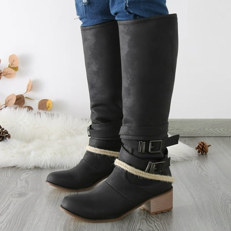 Cathalem Wide Calf Boots for Women with Heels under 30 Womens Shoes Round Toe Belt Buckle Back Womens Casual Boots Wide Calf Black 7.5
Cathalem Wide Calf Boots for Women with Heels under 30 Womens Shoes Round Toe Belt Buckle Back Womens Casual Boots Wide Calf Black 7.5