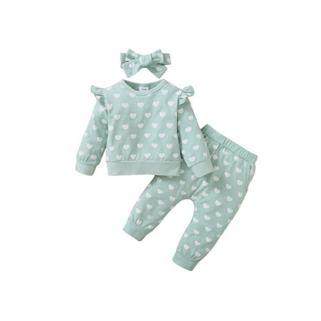Sunisery Valentine s Day Newborn Baby Girls Clothes Set Heart Print Long Flying Sleeves Tops+Pants+Headband Green 18-24 Months
Sunisery Valentine s Day Newborn Baby Girls Clothes Set Heart Print Long Flying Sleeves Tops+Pants+Headband Green 18-24 Months