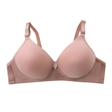 AIYUQ.U Women s Steel Rimless Comfort Gather Thin Simple Large Bra