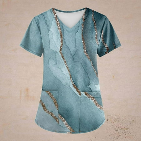 Hanas Tops Plus Size Retro Printed Scrub Working Uniform Tops For Women Cross V-Neck Short Sleeve Fun T-Shirts Workwear Tee With Pockets Multicolor/XXL
Hanas Tops Plus Size Retro Printed Scrub Working Uniform Tops For Women Cross V-Neck Short Sleeve Fun T-Shirts Workwear Tee With Pockets Multicolor/XXL
