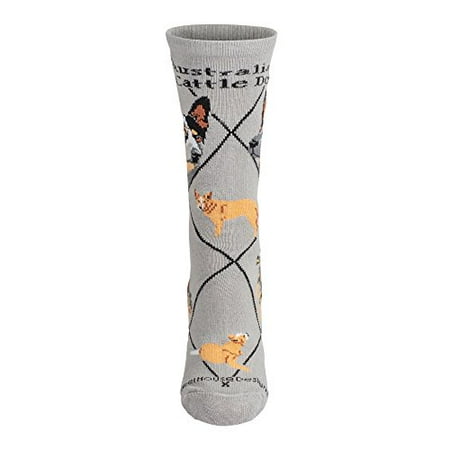 Australian Cattle Dog Animal Socks On Gray 9-11