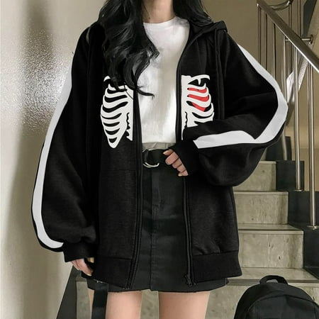 jsaierl Womens Oversized Hooded Sweatshirt Zip Up Drawstring Matching Hoodies Long Sleeve Loose Workout Tops Skull Printed Jacket for Teen Girls
jsaierl Womens Oversized Hooded Sweatshirt Zip Up Drawstring Matching Hoodies Long Sleeve Loose Workout Tops Skull Printed Jacket for Teen Girls