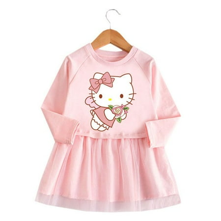 Hello Kitty New Cartoon Print Girls Cotton Fashion dress baby cute long-sleeved mesh skirt small Round Neck Sweet Princess dress
Hello Kitty New Cartoon Print Girls Cotton Fashion dress baby cute long-sleeved mesh skirt small Round Neck Sweet Princess dress