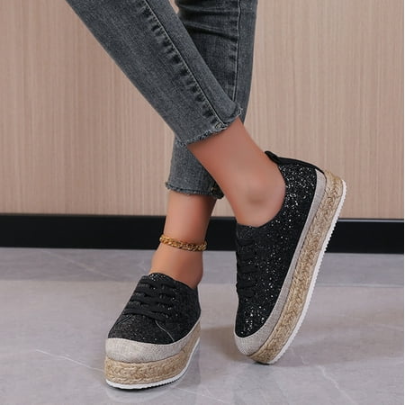 Takeoutsome Ladies Fashion Solid Color Sequin Breathable Lace Up Platform Casual Shoes
Takeoutsome Ladies Fashion Solid Color Sequin Breathable Lace Up Platform Casual Shoes