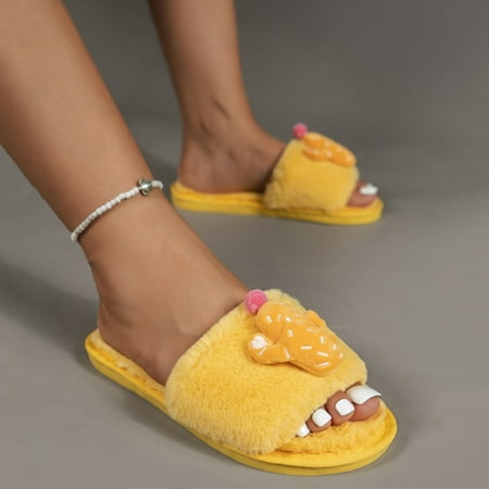 Cathalem Slippers for Women with Back Ladies Fashion Cartoon Doll Decoration Open Toe Warm Woolly Women Slippers with Support Yellow 7
Cathalem Slippers for Women with Back Ladies Fashion Cartoon Doll Decoration Open Toe Warm Woolly Women Slippers with Support Yellow 7