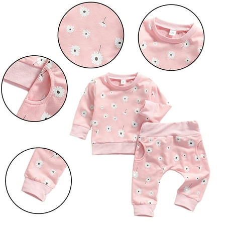 Esaierr Infant Girls 2PCS Clothes Set for Newborn Flower Tops + Flower Pants Set Outfit Casual Classic Clothing for 3-24M
Esaierr Infant Girls 2PCS Clothes Set for Newborn Flower Tops + Flower Pants Set Outfit Casual Classic Clothing for 3-24M