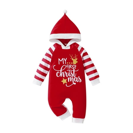 Christmas Baby Girls Boys Hooded Romper Letter Print Stripe Long Sleeve Jumpsuits Autumn One-Piece Clothes
Christmas Baby Girls Boys Hooded Romper Letter Print Stripe Long Sleeve Jumpsuits Autumn One-Piece Clothes