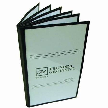 Thunder Group PLMENU-6TGI 6-Page Book Fold Black Menu Holder 7-1/2 x 13-1/4