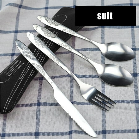 4 Pcs Stainless Steel Knifes Fork Spoon Family Travel Camping Cutlery Eyeful Black
4 Pcs Stainless Steel Knifes Fork Spoon Family Travel Camping Cutlery Eyeful Black