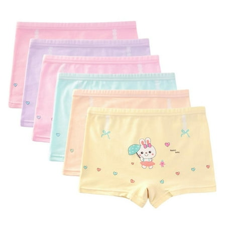 Girls Cartoon Cotton Boxer Briefs 5pcs Girls Panties Children Underwear