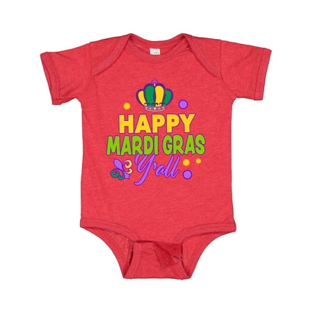 Inktastic Happy Mardi Gras Y all with Crown Gift Baby Boy or Baby Girl Bodysuit