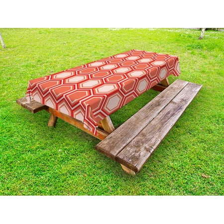 Retro Outdoor Tablecloth Hexagonal Comb Pattern Geometrical Tile Graphic Artwork Vintage Design Decorative Washable Fabric Picnic Tablecloth 58 X 104 Inches Peach Coral Dark Coral by Ambesonne
Retro Outdoor Tablecloth Hexagonal Comb Pattern Geometrical Tile Graphic Artwork Vintage Design Decorative Washable Fabric Picnic Tablecloth 58 X 104 Inches Peach Coral Dark Coral by Ambesonne