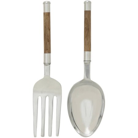 Decmode Aluminum Wood Kitchen, Set of 2, Multi Color