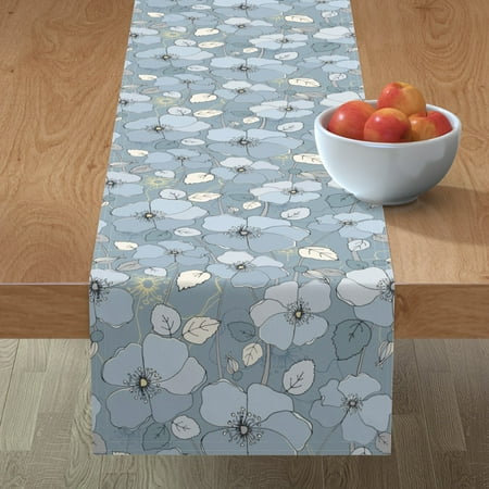 Cotton Sateen Table Runner 72 - Botanical Floral Large Scale Nature Blue Grey Illustrative Print Custom Table Linens by Spoonflower
Cotton Sateen Table Runner 72 - Botanical Floral Large Scale Nature Blue Grey Illustrative Print Custom Table Linens by Spoonflower