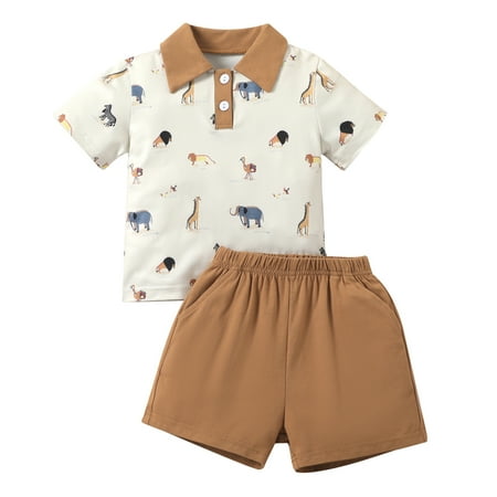 Musuos Baby Shorts Set Cartoon Print Lapel Short Sleeve Neck Button Tops + High Waist Stretch Shorts Set
Musuos Baby Shorts Set Cartoon Print Lapel Short Sleeve Neck Button Tops + High Waist Stretch Shorts Set