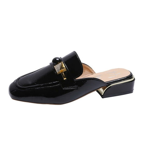 Womens Mules Flats Square Head Toe Backless Loafers Slip On Metal Chain Slides Sandals
Womens Mules Flats Square Head Toe Backless Loafers Slip On Metal Chain Slides Sandals