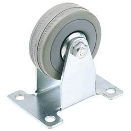Draper 65477 75mm Diameter Fixed Plate Fixing Rubber Castor - S.W.L 70Kg