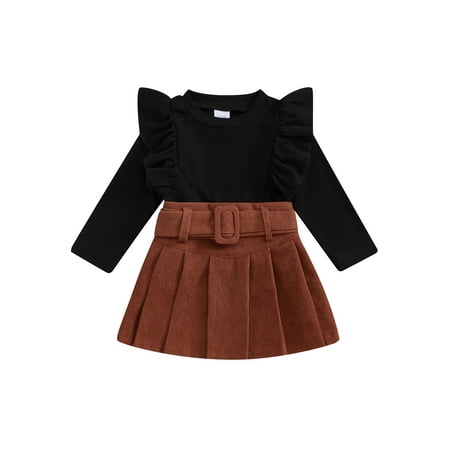 Binshrliy 2Pcs Baby Girls Fall Clothes Toddler Long Sleeve Ruffled T-shirt Tops + Pleated Skirt 6M 12M 18M 24M 3T 4T Kids Casual Skirt Set
Binshrliy 2Pcs Baby Girls Fall Clothes Toddler Long Sleeve Ruffled T-shirt Tops + Pleated Skirt 6M 12M 18M 24M 3T 4T Kids Casual Skirt Set