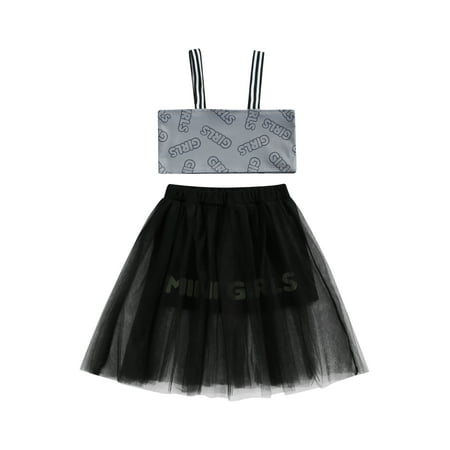 ZIYIXIN Summer Girls 2pcs Clothes Letter Printed Strap Sleeveless Vest Tops+Shorts Lace Skirts Set Gray 3-4 Years
ZIYIXIN Summer Girls 2pcs Clothes Letter Printed Strap Sleeveless Vest Tops+Shorts Lace Skirts Set Gray 3-4 Years