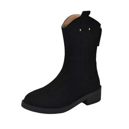 Boots for Women Women S Retro Solid Color Middle-Heels Round-Toe Boots Mid Calf Back Zipper Boots
Boots for Women Women S Retro Solid Color Middle-Heels Round-Toe Boots Mid Calf Back Zipper Boots