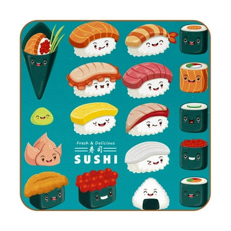 OWNTA Japan Sushi Blue Pattern Premium 6-Piece Square Coaster Set in Microfiber Leather - Non-Slip & Absorbent Cup Mats
OWNTA Japan Sushi Blue Pattern Premium 6-Piece Square Coaster Set in Microfiber Leather - Non-Slip & Absorbent Cup Mats