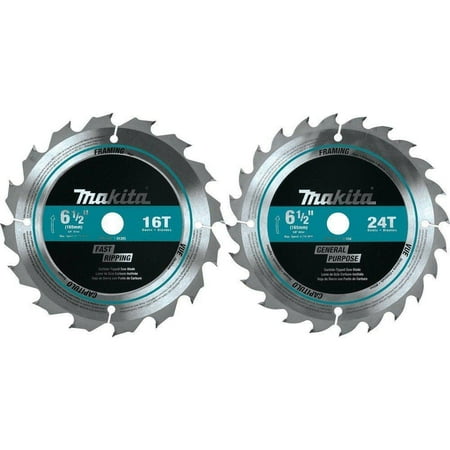 Makita T-01426 6-1/2-Inch 16/24-Tooth 2-Piece Carbide-Tipped Saw Blade Set