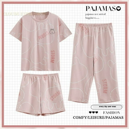 QWZNDZGR Summer New Capris 3 Piece Sets Elegant Women Sleepwear Short Sleepwear Floral Female Pajama Sets Pyjamas Loose Home Pijama Mujer
QWZNDZGR Summer New Capris 3 Piece Sets Elegant Women Sleepwear Short Sleepwear Floral Female Pajama Sets Pyjamas Loose Home Pijama Mujer