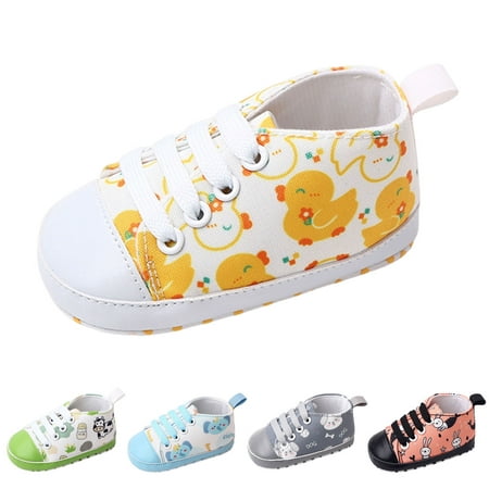 

eczipvz Toddler Shoes Summer Children Toddler Shoes Boys and Girls Sports Canvas Cute Cartoon Pattern Lace Up Lightweight 5t Shoes Girl (Yellow 4 )