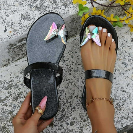 BCMMKLPP Women s Summer Butterfly Non Slip Solid Color Slip On Flat Beach Open Toe Breathable Sandals Shoes Slippers Black 39
BCMMKLPP Women s Summer Butterfly Non Slip Solid Color Slip On Flat Beach Open Toe Breathable Sandals Shoes Slippers Black 39