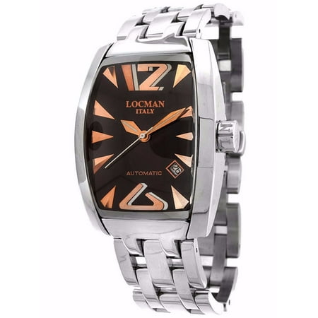 Mens Stainless Steel Black Dial Automatic Watch