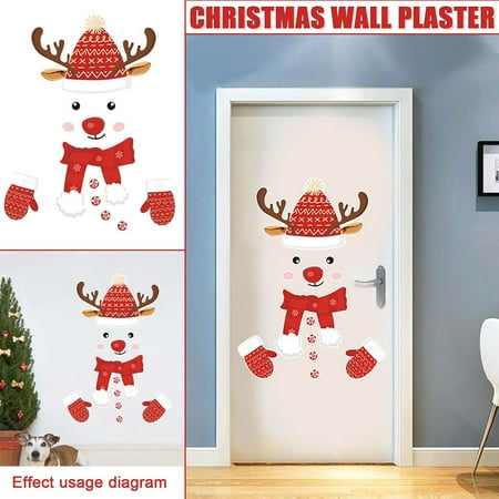NEGJ Christmas Ddecorating Snowman Fridge Applique Suitable For Fridge Cupboard