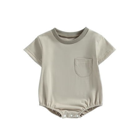 Suagox Baby Girls Boys Romper Short Sleeve Crew Neck Solid Summer Bodysuit for Casual Daily 0-24 Months
Suagox Baby Girls Boys Romper Short Sleeve Crew Neck Solid Summer Bodysuit for Casual Daily 0-24 Months