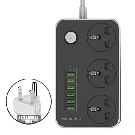 6 USB Universal Power Strip Desktop Extension Cord Socket for Home Office Phone 3-Pin US Plug
6 USB Universal Power Strip Desktop Extension Cord Socket for Home Office Phone 3-Pin US Plug