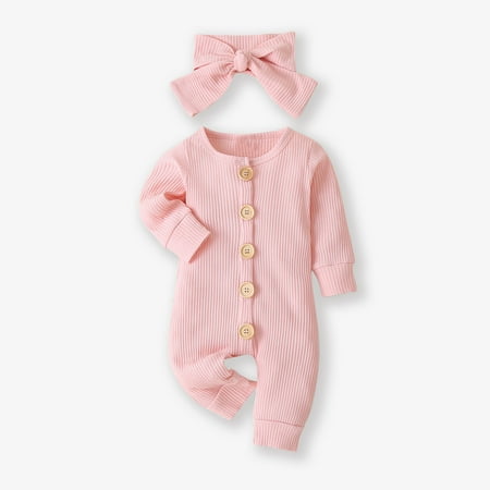 PatPat Newborn 2Piece Baby Boys Girls Jumpsuit with Headband Long Sleeve Button-up Long Leg Bodysuit Candycolor Cotton Romper 0-9Month
PatPat Newborn 2Piece Baby Boys Girls Jumpsuit with Headband Long Sleeve Button-up Long Leg Bodysuit Candycolor Cotton Romper 0-9Month