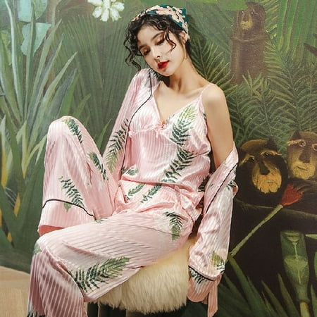 PIKADINGNIS New 3 Piece Summer Autumn Silk Women Pajamas Set Floral Printed Sexy Robe Top Long Female Satin Sleepwear Suit Women Pyjamas Set
PIKADINGNIS New 3 Piece Summer Autumn Silk Women Pajamas Set Floral Printed Sexy Robe Top Long Female Satin Sleepwear Suit Women Pyjamas Set